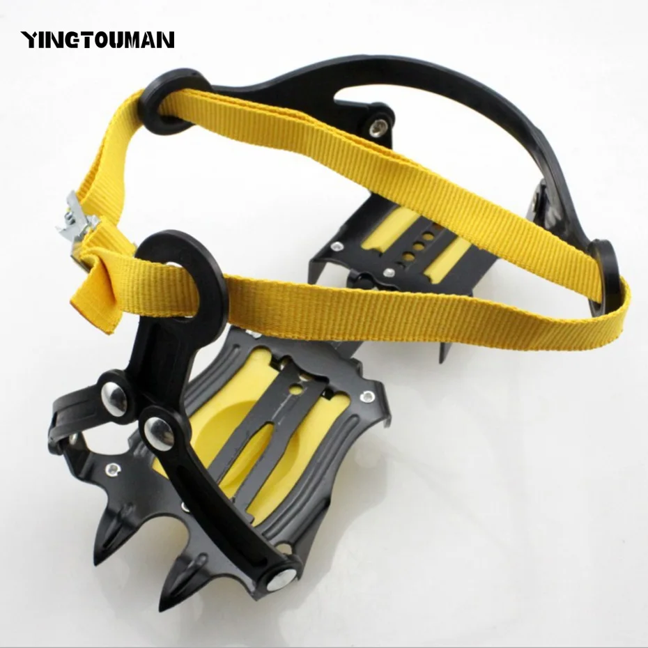 

YINGTOUMAN Hot Sell 10 Teeth Adjustable Sports Anti-Slip Ice Gripper Cleats Shoe Boot Grips Crampon Chain Spike Snow