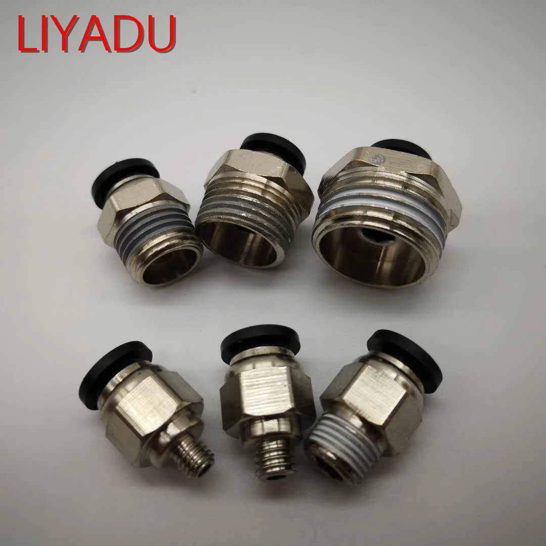 10 шт. pc4-01 02 пневматические фитинги PC4 с наружной резьбой-M5 M6 1/8 1/4 для пневматической трубки прямого соединения 4 мм
