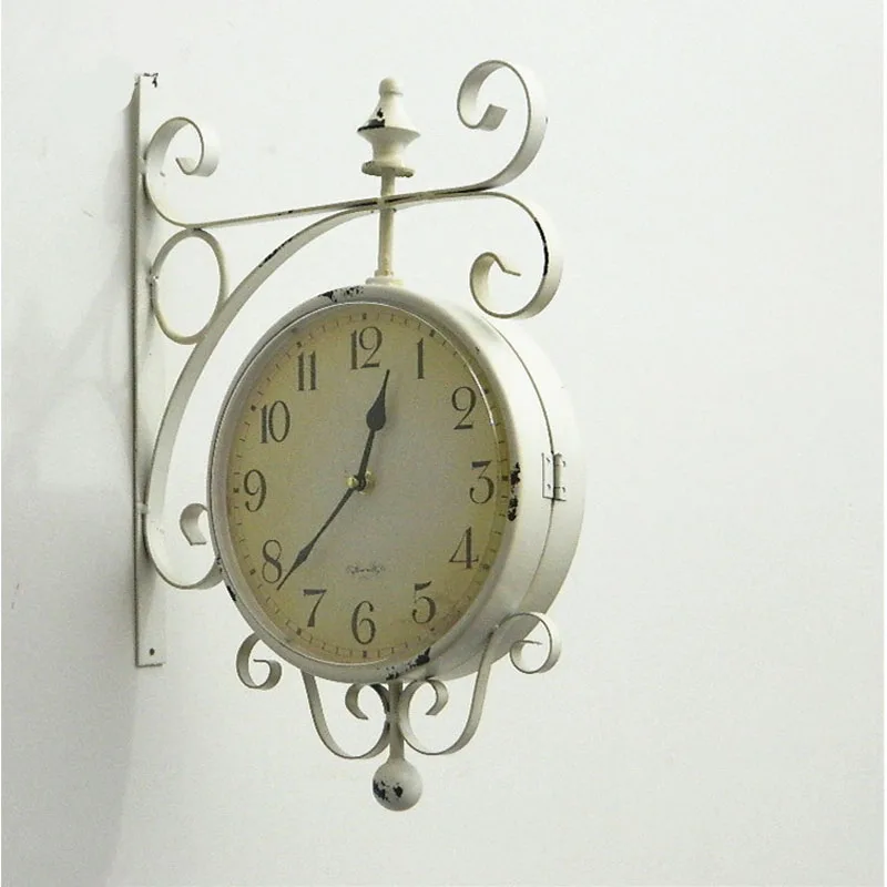 Двухсторонние настенные часы кованые цифровые Relogio De Parede Horloge Murale Saat Klok|de pared|side wall