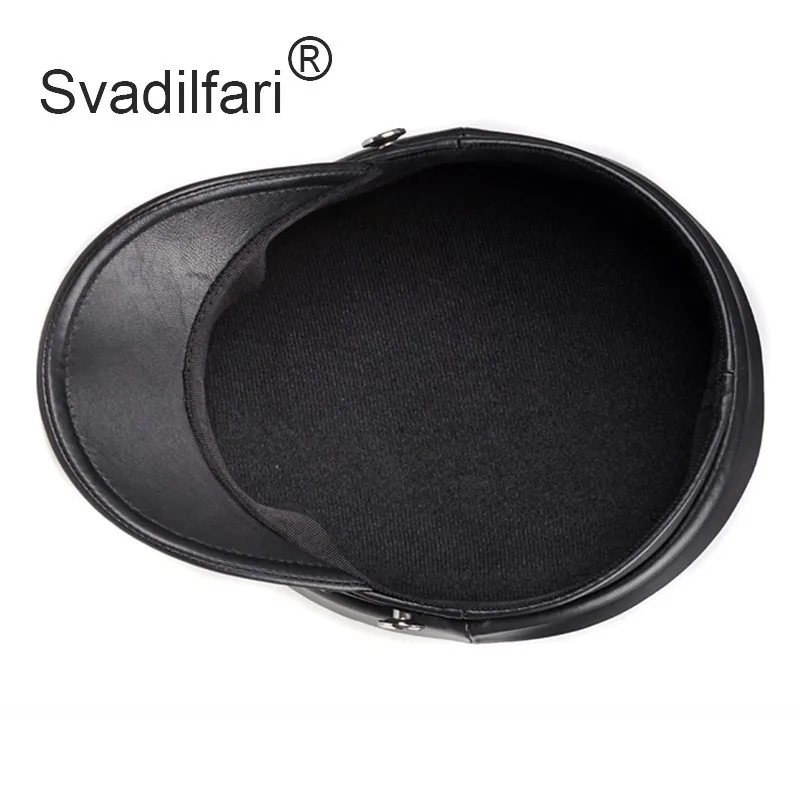 Женская бейсболка из натуральной кожи Svadilfari Теплая Зимняя кепка для газетчика