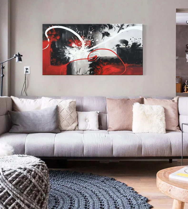 EVERFUN ART hand painted large size modern abstract oil painting contemporary canvas art for wall decor | Дом и сад