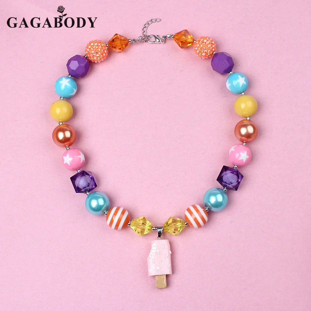 1 шт.-подвеска мороженое ожерелье из жевательной резинки массивное бисера для