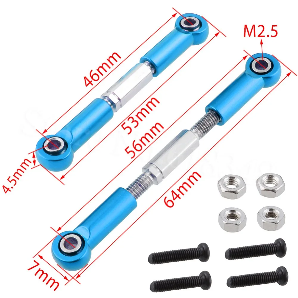 Алюминиевый передний амортизатор рулевой тяги 0021 для WLtoys 12428 12423 1/12 RC автомобиль