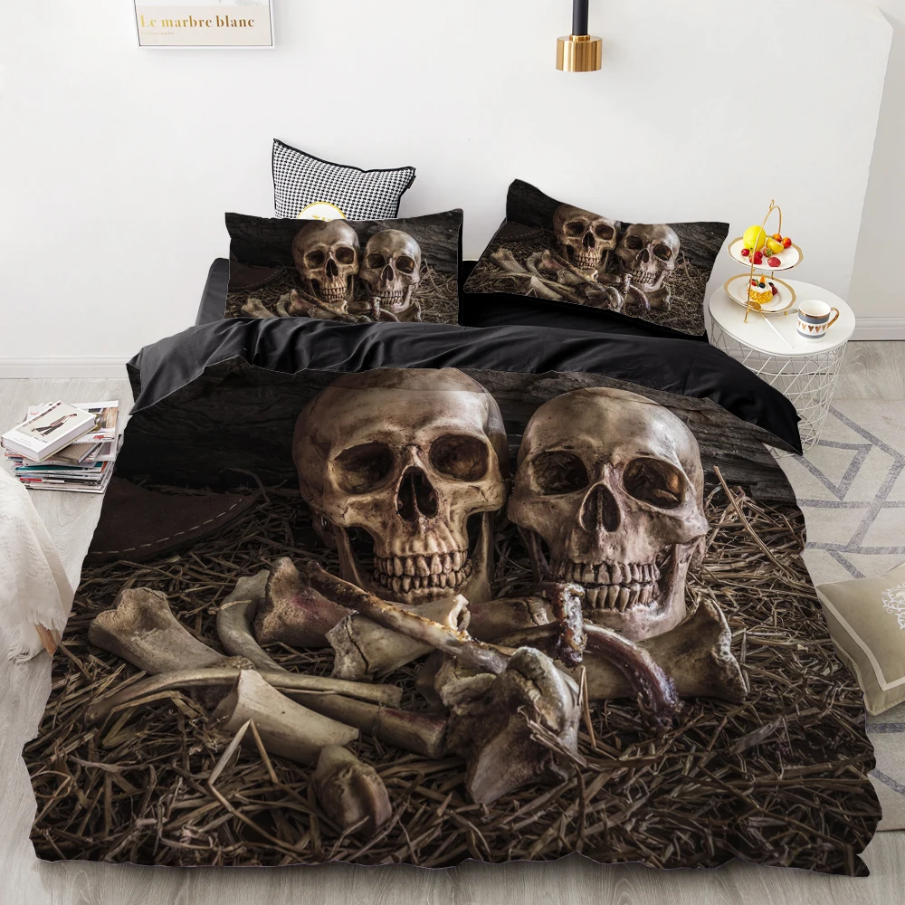 05 luxury Bedding Sets 3D Custom,Duvet Cover Set Queen/King,Quilt/Blanket Cover Set,3 PCS Bed se,dark pirate skull bed linen - Цвет: 05