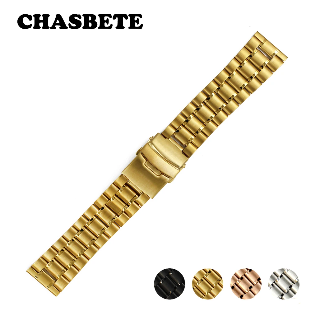 Ремешок из нержавеющей стали для наручных часов универсальный черный