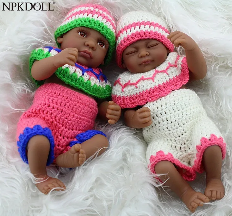 NPKDOLL африканские американские черные детские куклы силиконовые мягкие виниловые