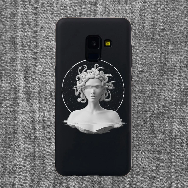 Мягкий силиконовый чехол для samsung A6 A6Plus, чехол с Медузой, Vaporwave Glitch Art, чехол для телефона samsung S6, S7 Edge, S8, S9 Plus, чехол