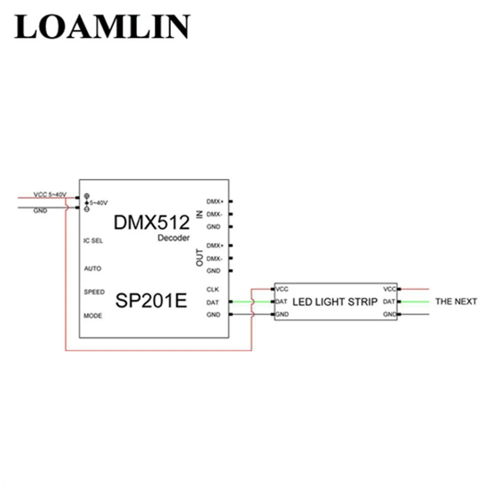 Контроллер декодера SP201E DMX512 фотографический выход WS2812B UCS1903 TM1804|Контролеры RGB| |