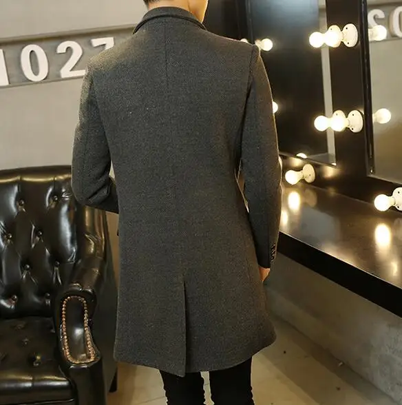 Мужское зимнее шерстяное пальто с лацканами высокой моральностью|mens wool winter coats|men