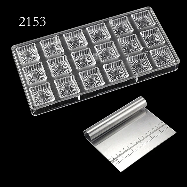 2153GD 3D форма кубика поликарбонатная форма шоколада инъекции PC Сладкий Леденец, пудинг желе форма для выпечки, сделай сам Кондитерские инструменты - Цвет: 2153GD