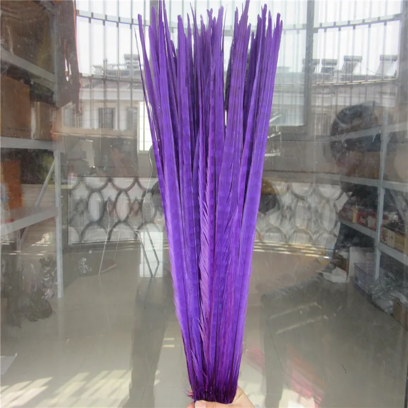 Purple 50 шт. натуральные перья из хвоста фазана 16-18 дюймов 40-45 см Высокое качество Diy Ювелирные изделия Свадебные украшения перья фазана - Цвет: Purple