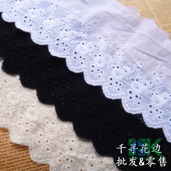 cotton sweet lace 5 Yard / Lot High Quality 11CM White Black Cotton Cloth Lace Trim DIY Hand Sewing Embroidery Clothes Accessori | Дом и сад