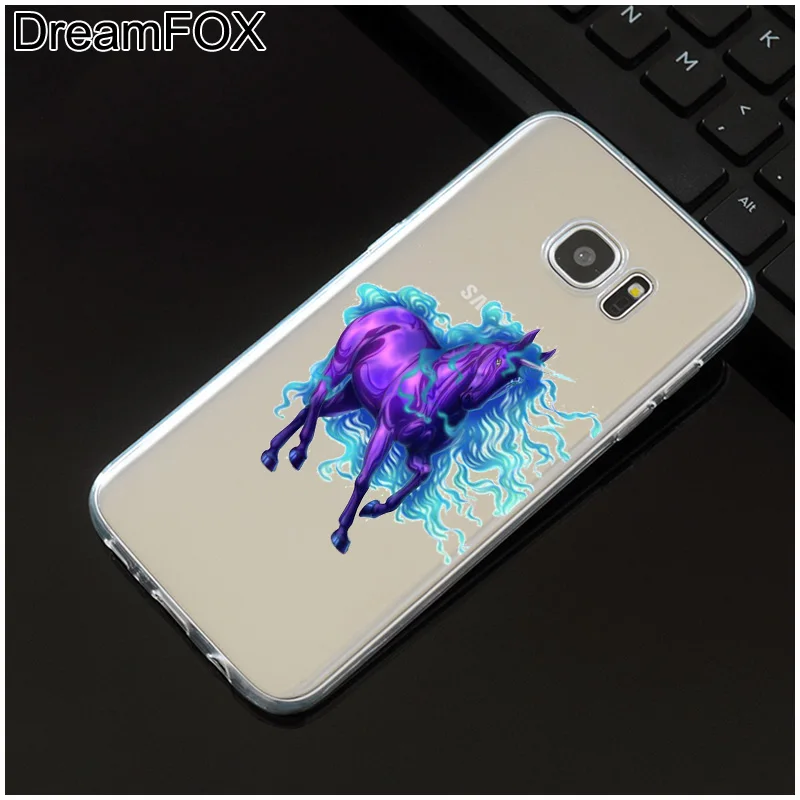 DREAMFOX M378 Art Horse Soft TPU Silicone Case Cover For Samsung Galaxy Note S 3 4 5 6 7 8 9 Edge Plus Grand Prime |