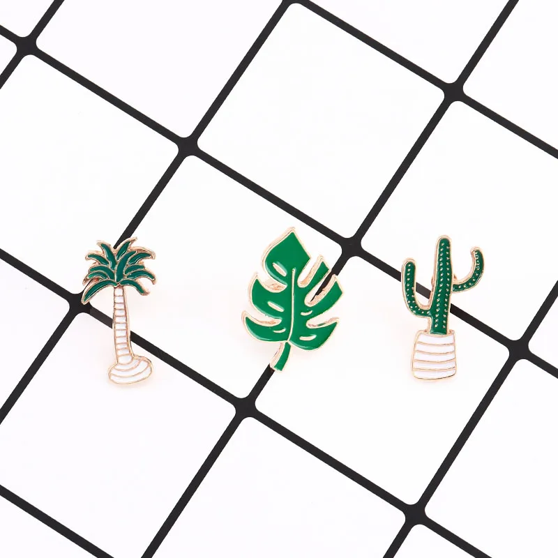 3 шт./компл. прекрасный зеленый завод лацкан булавка кокосовое дерево