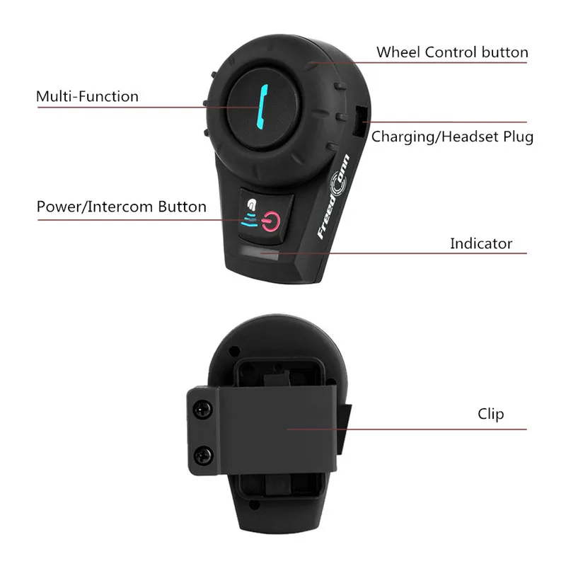 Беспроводной Bluetooth интерком для мотоциклетного шлема 500 м 2 комплекта|helmet intercom