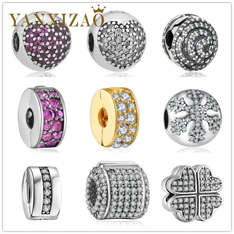 Yanxizao 2018 новые серебряные 925 европейские бусины-подвески с фианитами Fit Pandora стиль