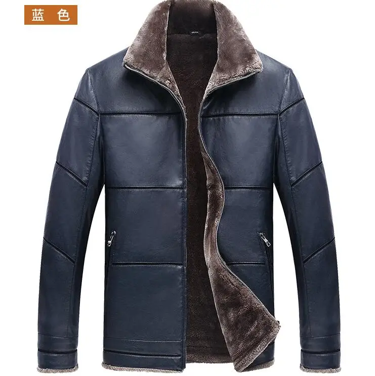 

M--6XL Hot / Winter Men New Leisure Fashion Wools Boots Fur Collar Cotton-padded Lapels Jacket