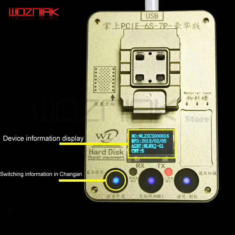 Возняк WL PCIE NAND Flash ic чип для iphone SE 6s 6s p 7 7P PRO ard диск тест инструмент для ремонта программист HDD серийный SN