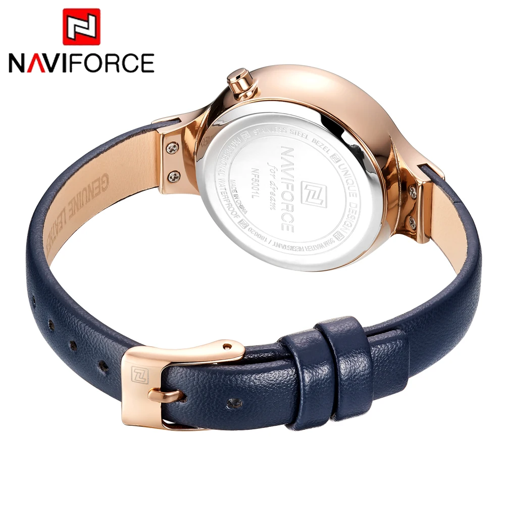 NAVIFORCE Роскошные брендовые модные женские часы женская одежда простые синие