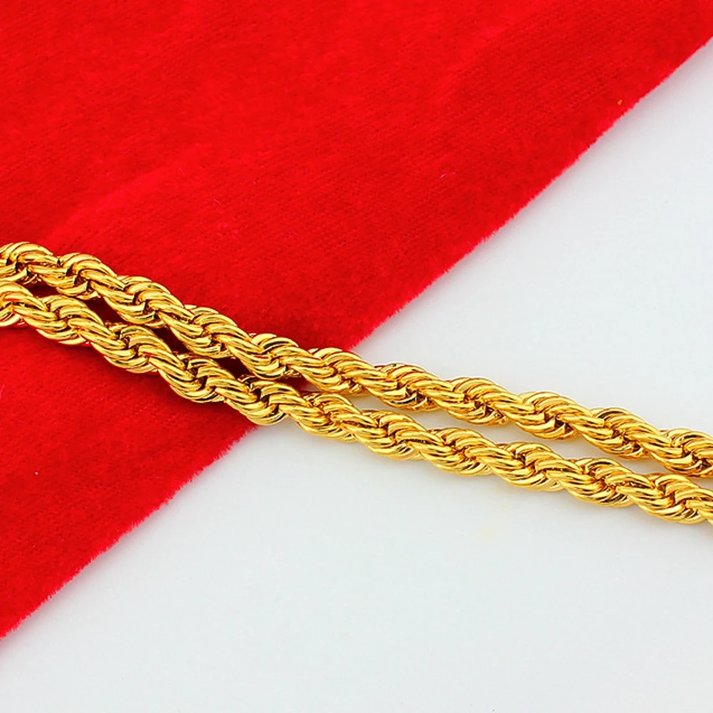 

Twisted Chain Yellow Gold Filled Mens Rope Chain Twisted Necklace