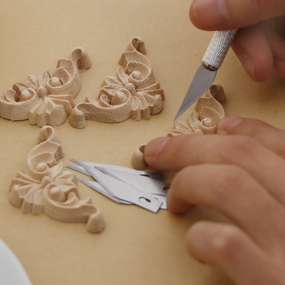 Non-Slip Metal Wood Carving Tools Fruit Food Craft Sculpture Engraving Utility Knife With 6 Blades For Stationery Art Supplies | Канцтовары