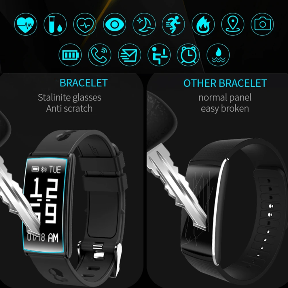 ZUCOOR Smart Bracelet Pulsometro Wristband Pulse Band CB07 Pedometer Fitness Monitor Activity Tracker Men's Electronics Devices |