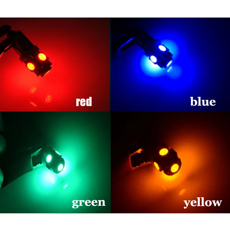 50 шт. BA9S T4W 5 SMD 5050 светодио дный AC 6 В 3 Номера Полярный пинбол свет лампы не ореолы