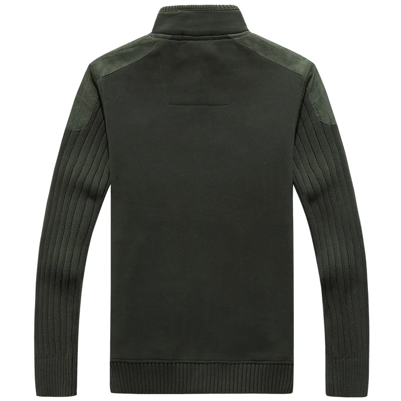 Высококачественный свитер в стиле милитари с воротником стойкой новый