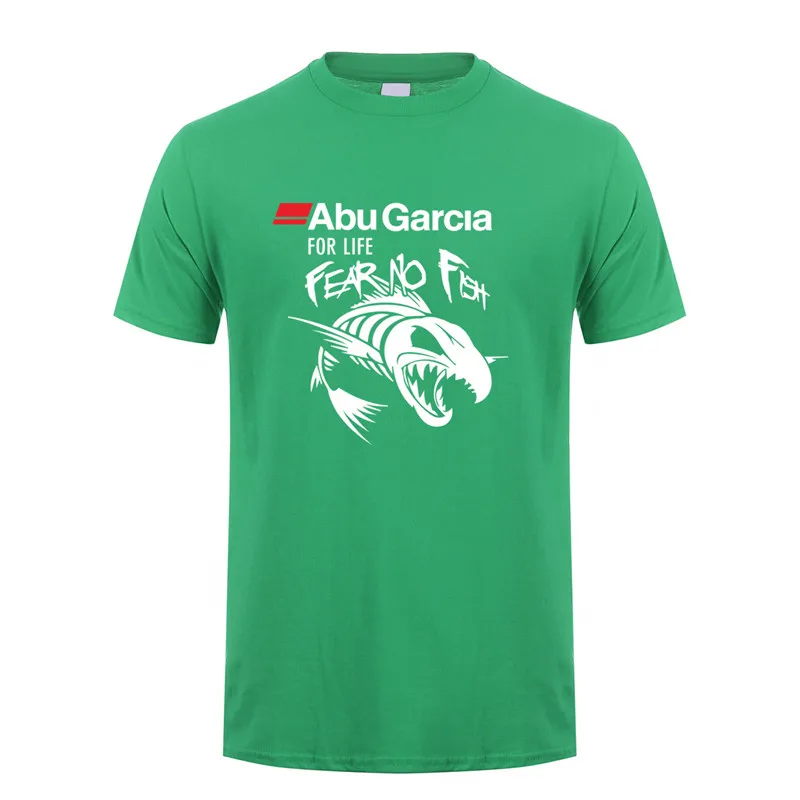 irish green Abu Garcia Fear No Fish футболка мужская с коротким рукавом Хлопок Abu Garcia For Life футболка мужские футболки DS-052 - Цвет: irish green