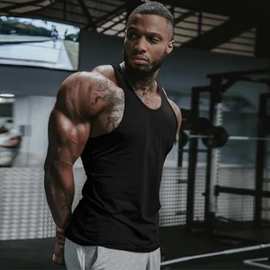 Майка для бодибилдинга Stringer, Мужская одежда для спортзала, мужская рубашка без рукавов для фитнеса, однотонные хлопковые майки с Y-образной спиной, спортивный жилет для мышц