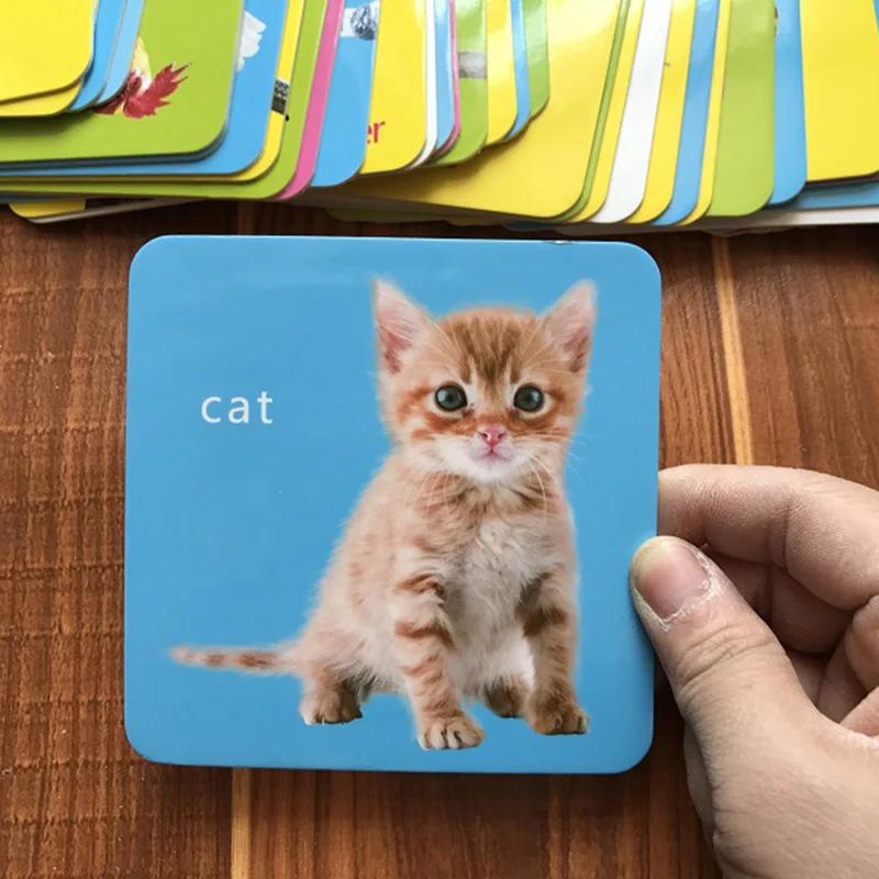 44 шт./компл. Детские Обучающие карты с животными на английском языке для детей