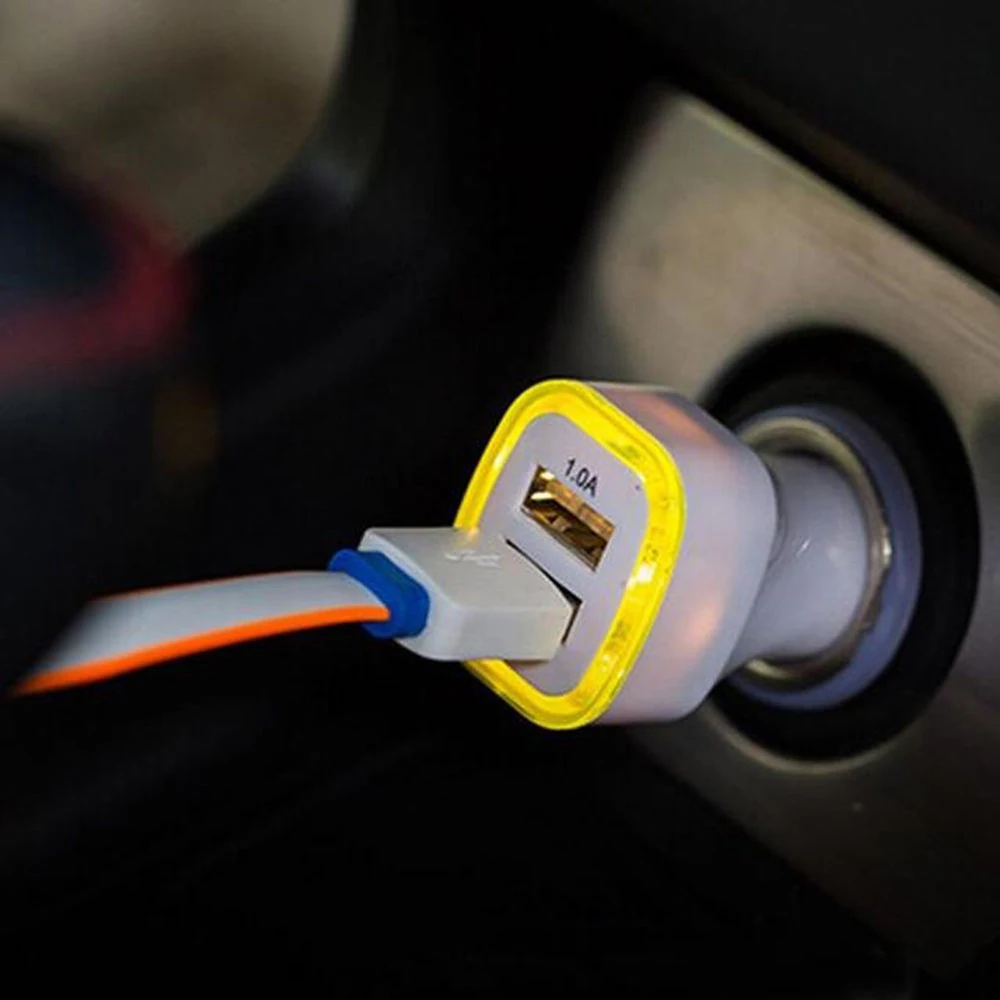 Универсальное автомобильное зарядное устройство светодиодный дисплей USB 2 0 1 А