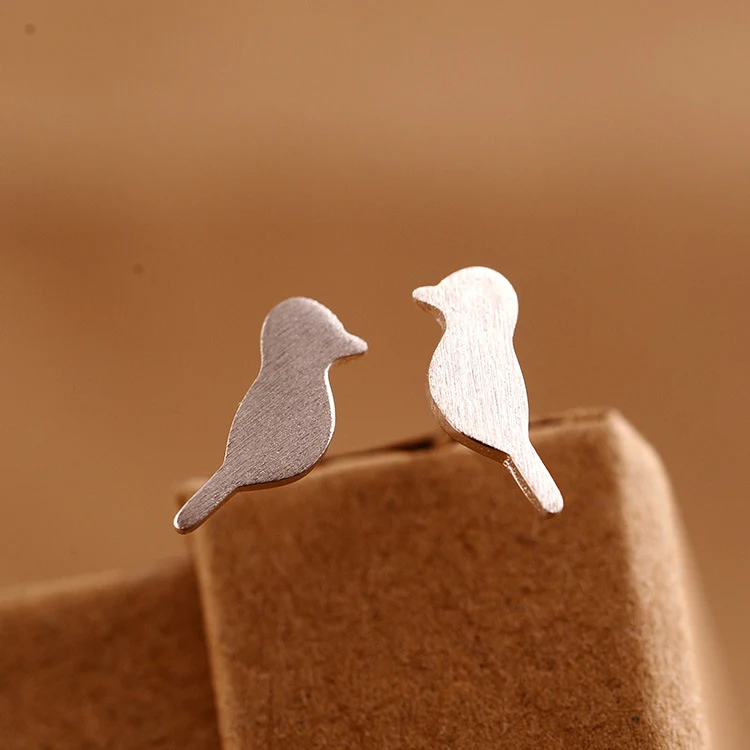 Женские серьги гвоздики из серебра 925 пробы с начесом|925 sterling silver earrings|silver