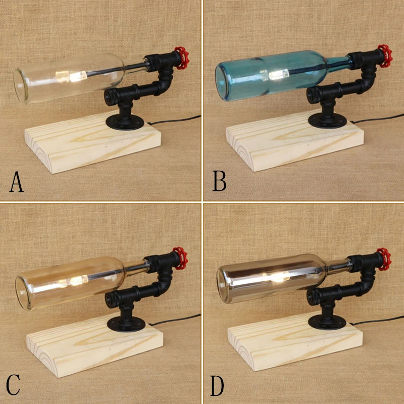 Современный абажур бутылка включает в себя G4 Настольная лампа с переключателем