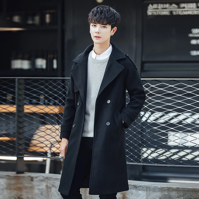 Мужской двубортный тренчкот Классическая Повседневная ветровка 2018 | Мужская