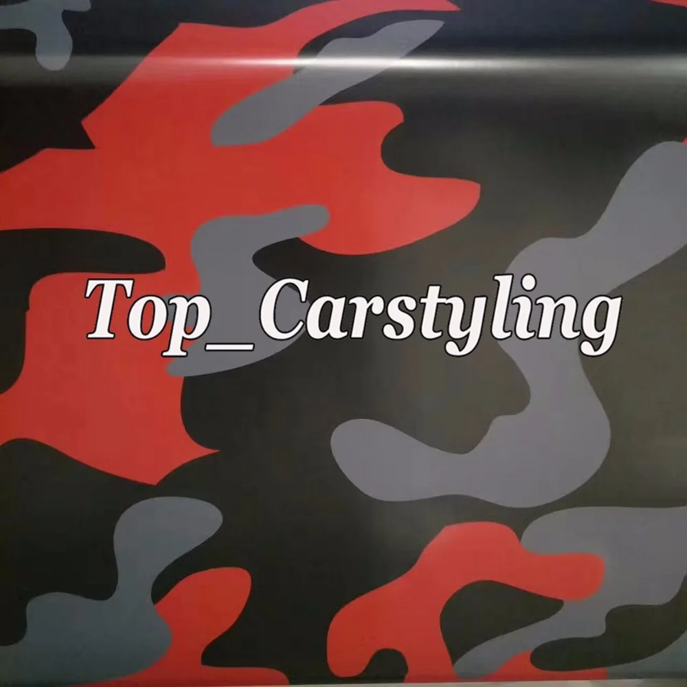 1.52x1 0 м/рулон красная серая камуфляжная Виниловая пленка для отделки автомобиля