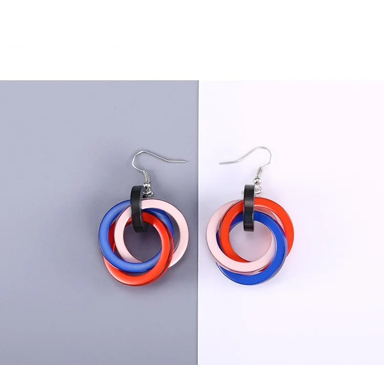 Европейские и американские модные акриловые серьги простые круглые красочные