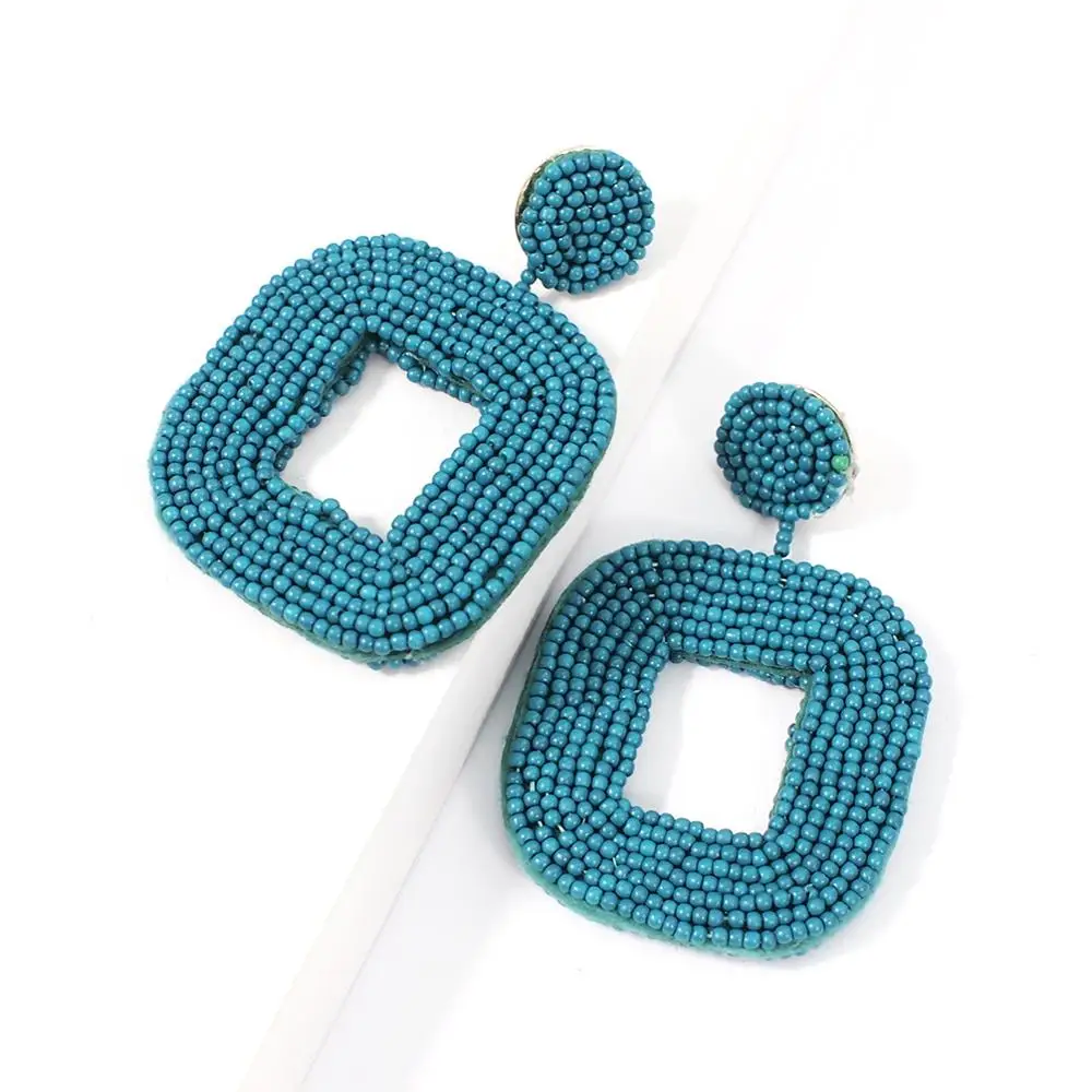 Женские богемные квадратные серьги подвески MANILAI массивные геометрические