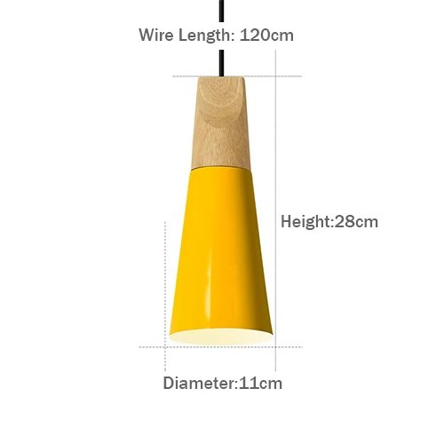 Yellow A Светодиодный подвесной светильник s алюминиевые деревянные подвесные лампы E27 современный подвесной светильник для кухни ресторана бара спальни гостиной светильник - Цвет корпуса: Yellow A