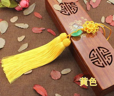 yellow 5 шт/лот китайский узел кисточкой смешанный хлопок шелк серьги с кисточками ювелирные аксессуары для колье и сумки автомобильный брелок - Цвет: yellow