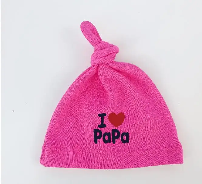 Фирменный Чепчик для сна для новорожденных, шапка с надписью «i love papa» для детей, шапка для девочек и мальчиков, хлопковая шапочка, шапочка для малышей