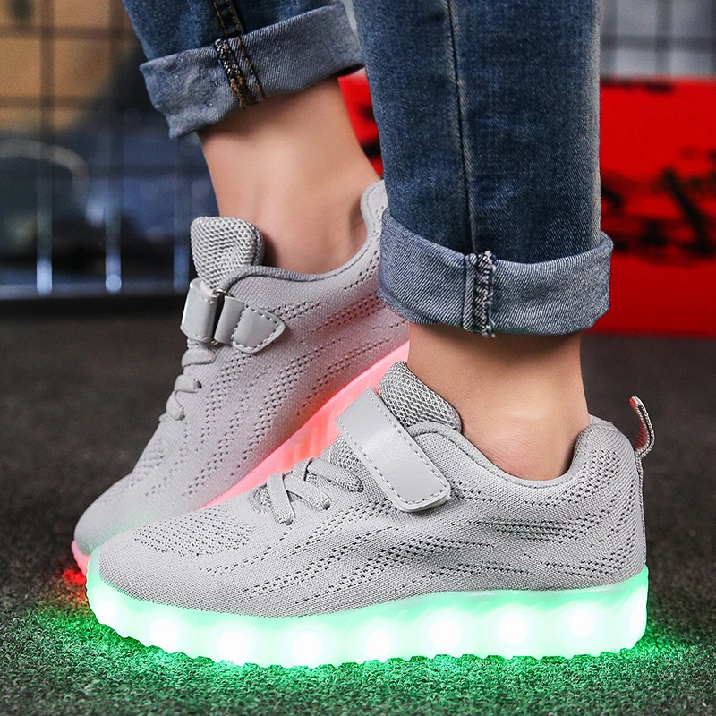 Size25-37; Детские светящиеся кроссовки с USB; светящаяся детская обувь с подсветкой; тапочки с подсветкой для девочек; обувь для мальчиков