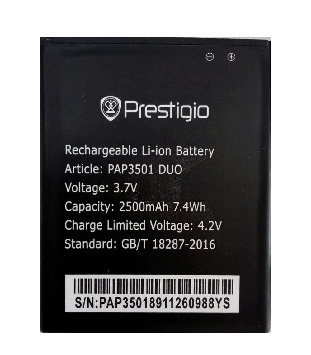 Prestigio pap3501 Duo 2500 мАч высокое качество мобильного телефона Замена литий-ионная