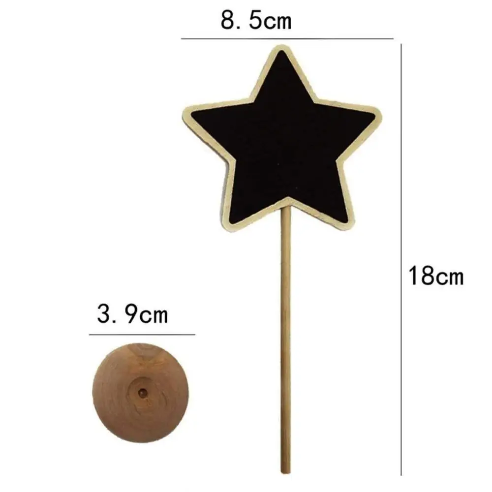 star 15 шт./лот, деревянная мини-доска с подставкой для доски для сообщений, вывески для дня рождения, вечеринки, стола, свадебные украшения, цифры, знак еды - Цвет: star