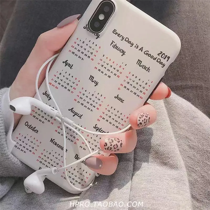 Чехол для телефона с забавным календарем чехлы iPhone 7 Puls 6 6S 8 X Xs Max XR Серый Ретро
