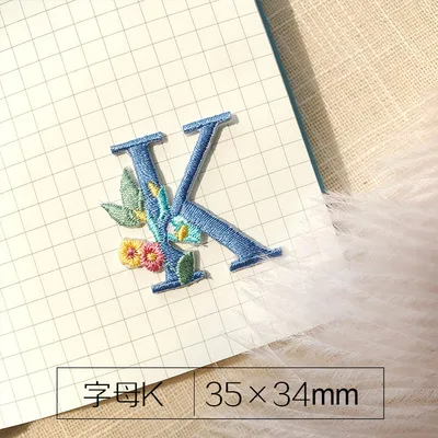 LETTER K PATCH Изысканные 26 Английских Букв торт нашивки в виде цветков розы железная аппликация для одежды DIY аксессуары железные нашивки для свадебного платья - Цвет: LETTER K PATCH