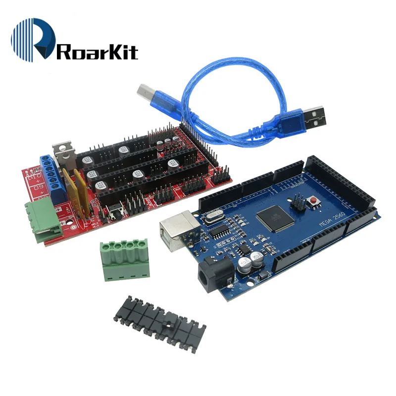 Бесплатная доставка 1 шт. Mega 2560 R3 Mega2560 REV3 + контроллер RAMPS 4 для 3D принтера arduino Reprap