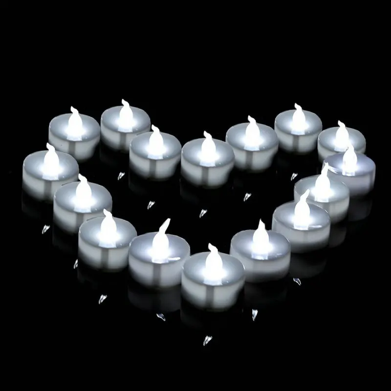 120pcs/lot Flameless Battery Operated LED Tea Light Flickering Candle lamp f/Wedding Christmas Valentine Xmas party decor-White |