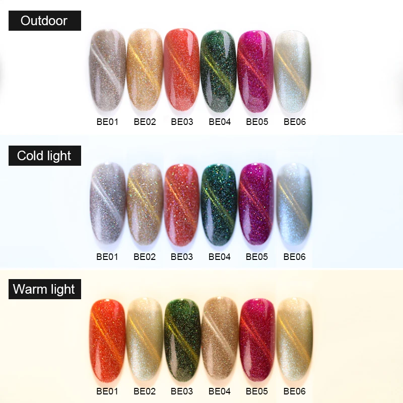 Гель лак BORN PRETTY для использования с магнитом эффект кошачьих глаз 6 мл УФ