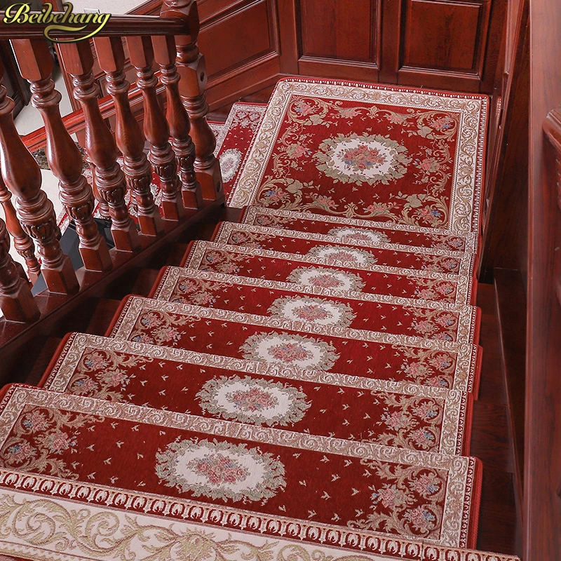 

beibehang European stair mat home non-slip solid wood glue-free self-adhesive step mat Stair paste step stickers Stair step mat
